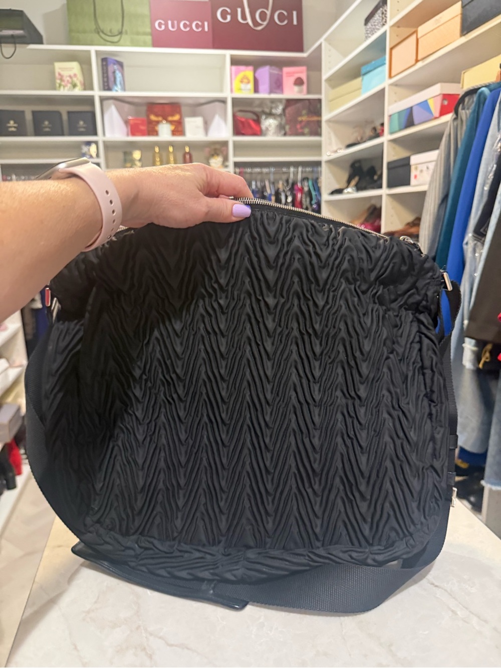 Prada Rare Tessuto Nylon Gaufre large messenger bag in EUC with COA - Picture 14 of 15